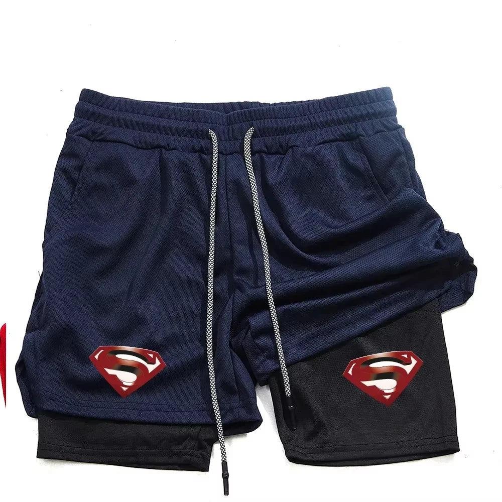 Superhero 2-in-1 Running Shorts | Men's Gym Shorts with Pocket Shorts - The Eezee Shop