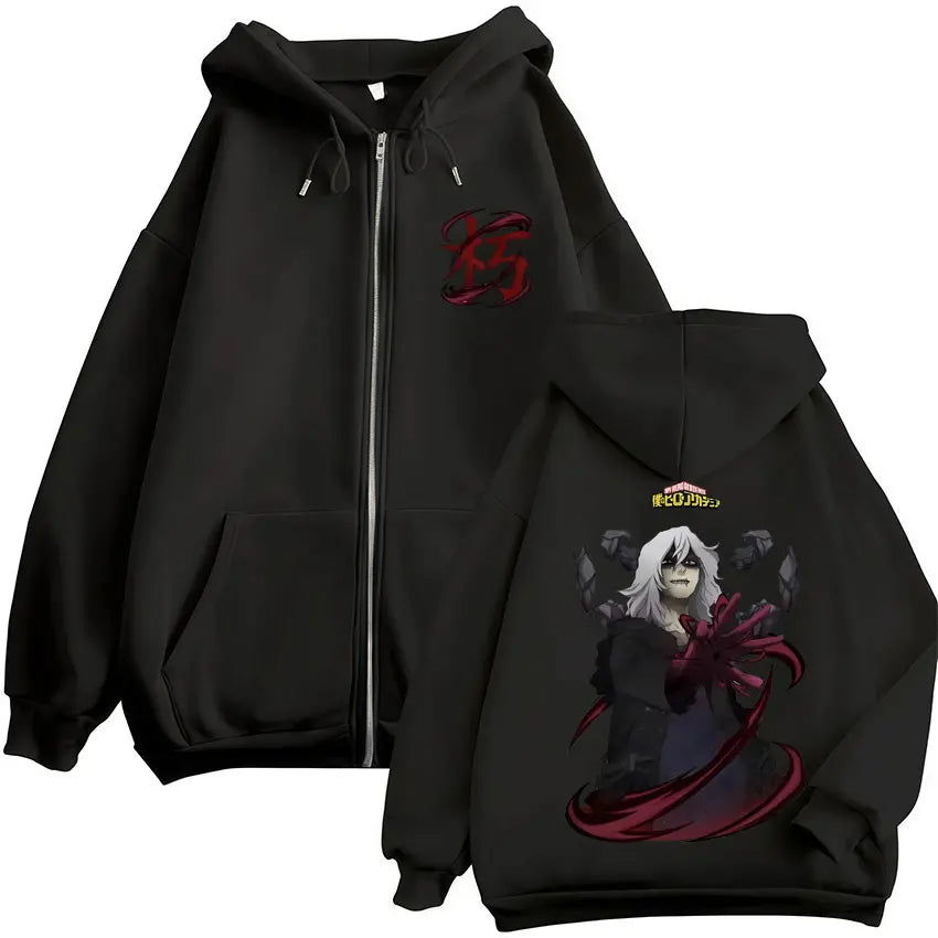My Hero Academia Zip-Up Hoodie | Vintage Fleece Sweatshirt Hoodies & Sweatshirts - The Eezee Shop