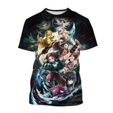 Demon Slayer 3D Print T-Shirt | Unisex Harajuku Anime Tee Graphic Tees - The Eezee Shop