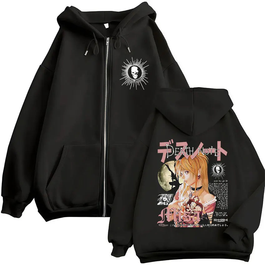 Misa Amane Zip-Up Hoodie | Death Note Hip Hop Sweatshirt Hoodies & Sweatshirts - The Eezee Shop