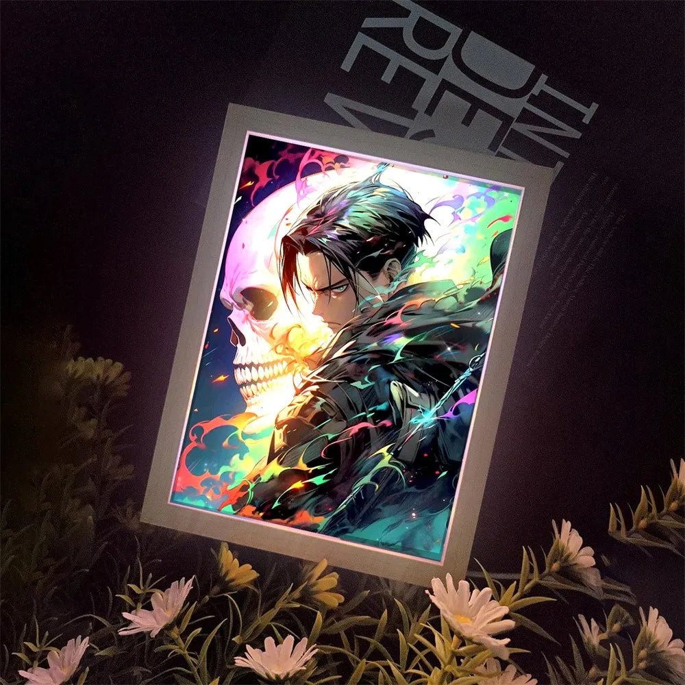 Attack on Titan LED Night Light Painting Frame Anime Wall Decor for Bedroom & Gaming Setup Anime Lamps - The Eezee Shop
