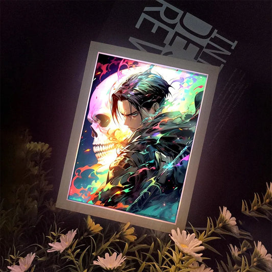 Attack on Titan LED Night Light Painting Frame Anime Wall Decor for Bedroom & Gaming Setup Anime Lamps - The Eezee Shop