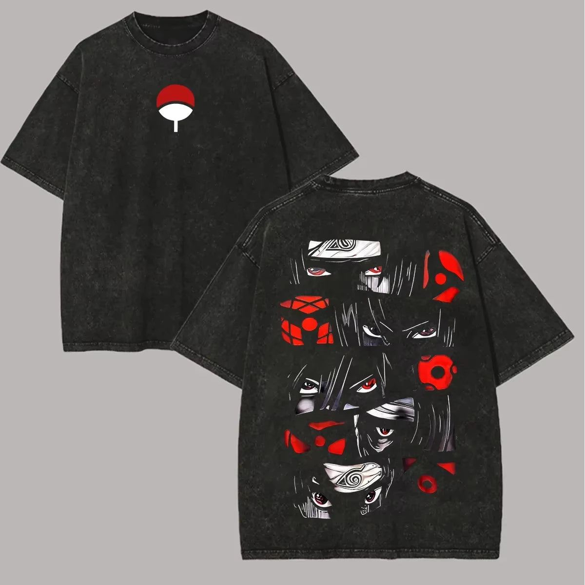 Akatsuki Cloud Washed T-Shirt | Naruto Vintage Unisex Tee Graphic Tees - The Eezee Shop