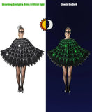 Glow-in-the-Dark Spider Web Poncho | Women's Halloween Costume Halloween Costumes - The Eezee Shop