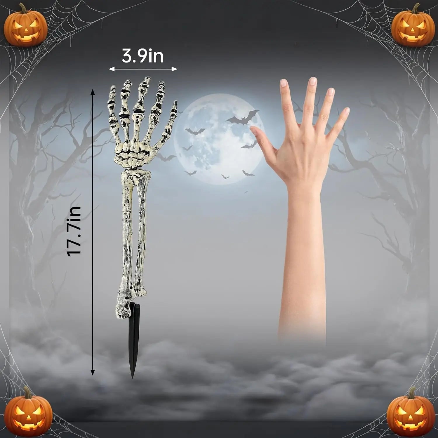 Skeleton Hands Ground Stakes | 6-Pack Graveyard Yard Decor Outdoor Halloween Decorations - The Eezee Shop