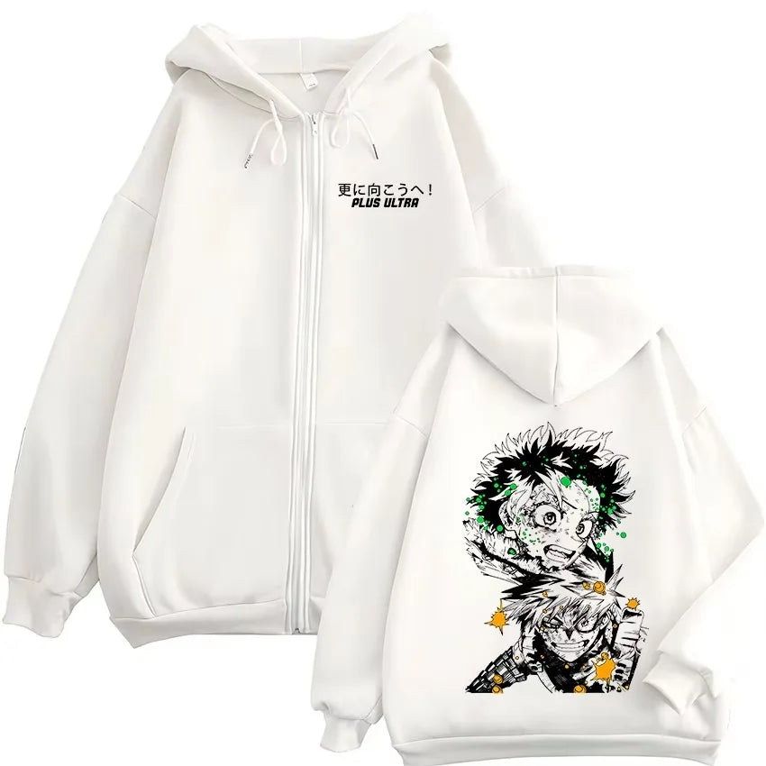Bakugo Katsuki Zip-Up Hoodie | My Hero Academia Oversized Jacket Hoodies & Sweatshirts - The Eezee Shop