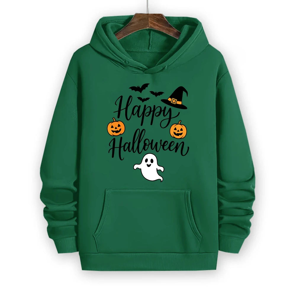Happy Halloween Slogan Hoodie | Unisex Witch Hat Pumpkin Pullover Hoodies & Sweatshirts - The Eezee Shop