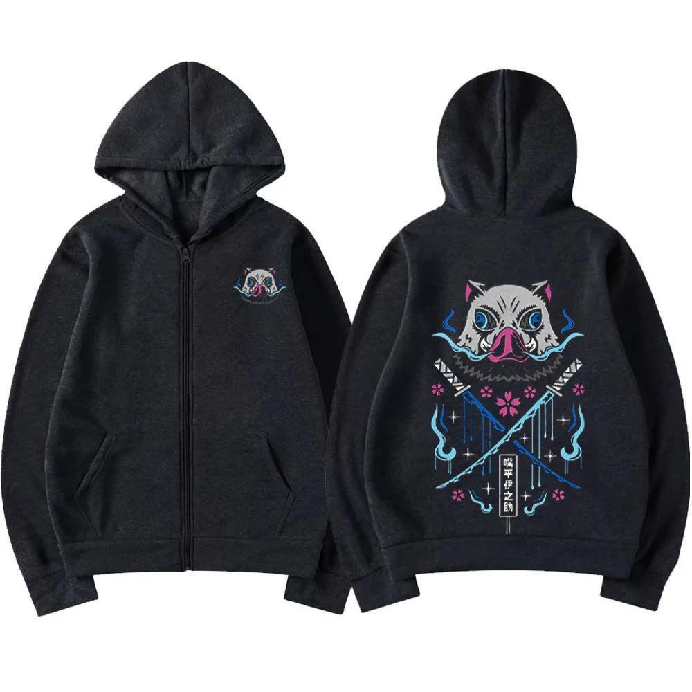 Inosuke Hoodie | Demon Slayer Kawaii Manga Pullover Hoodies & Sweatshirts - The Eezee Shop