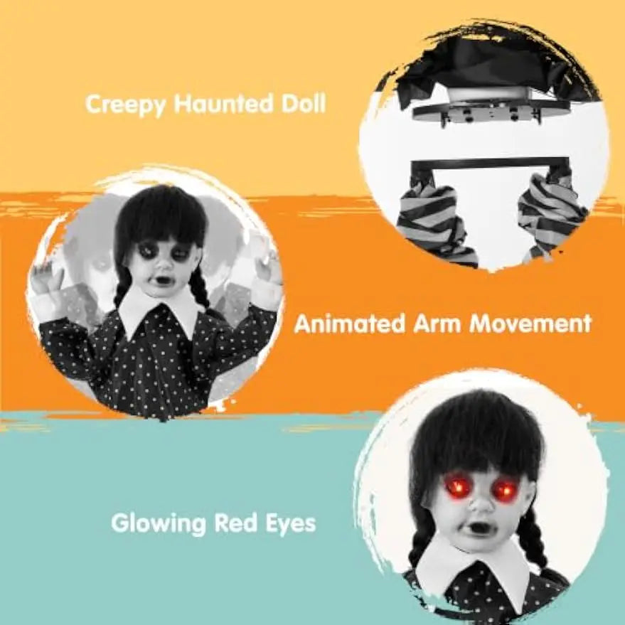 31.5" Animatronic Ghost Girl | Sound-Activated Halloween Prop Outdoor Halloween Decorations - The Eezee Shop