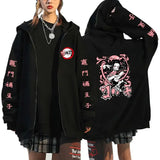 Nezuko Kamado Demon Slayer Zip-Up Hoodie Hoodies Series - The Eezee Shop