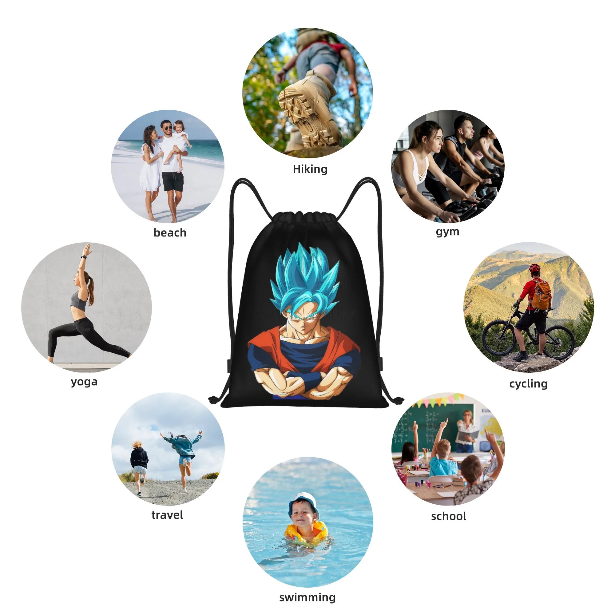 Dragon Ball Drawstring Bag | Waterproof Goku & Vegeta Gym Sack Bags - The Eezee Shop