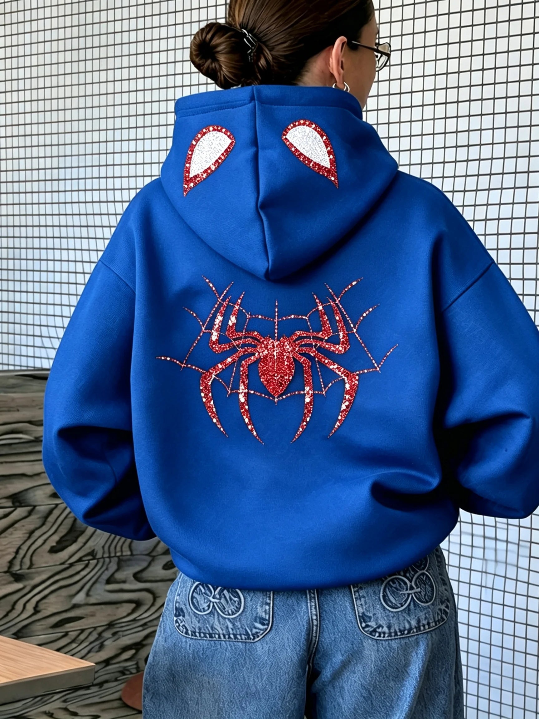 Women's Spider Graphic Hoodie | Casual Streetwear Pullover Hoodies & Sweatshirts - The Eezee Shop