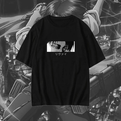 Levi Ackerman Attack on Titan Minimalist T-Shirt Clean Anime Streetwear Graphic Tee Anime Tshirts - The Eezee Shop
