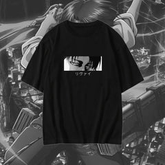 Levi Ackerman Attack on Titan Minimalist T-Shirt Clean Anime Streetwear Graphic Tee Anime Tshirts - The Eezee Shop