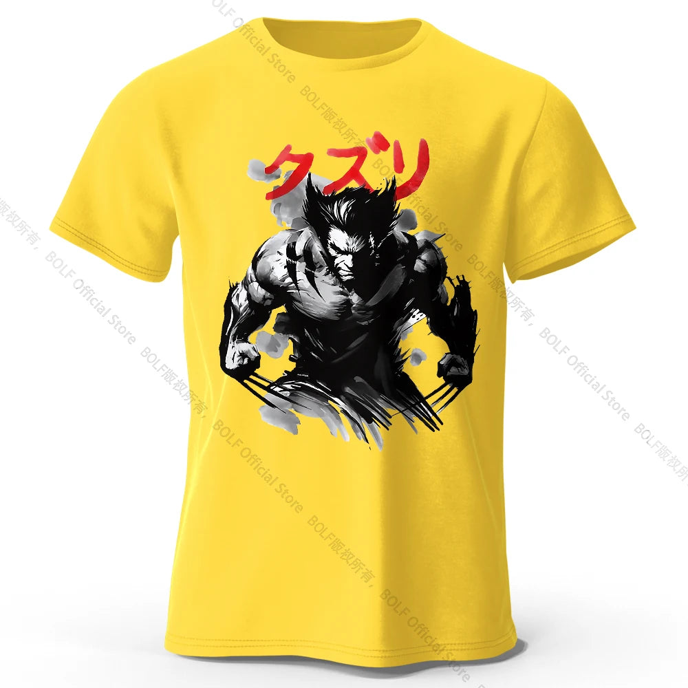 Wolverine Ink Wash Art T-Shirt | Oversized 100% Cotton Tee Graphic Tees - The Eezee Shop