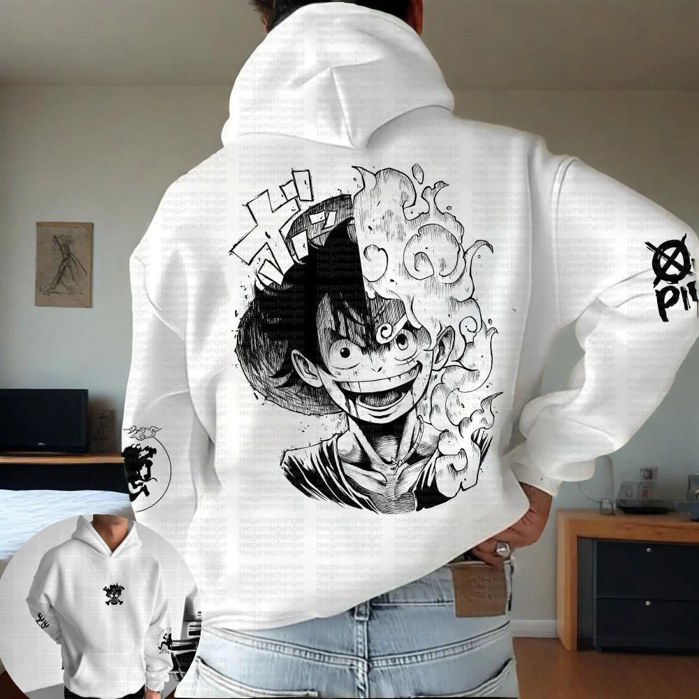Luffy Print Hooded Sweater | One Piece Couples Hoodie Hoodies & Sweatshirts - The Eezee Shop