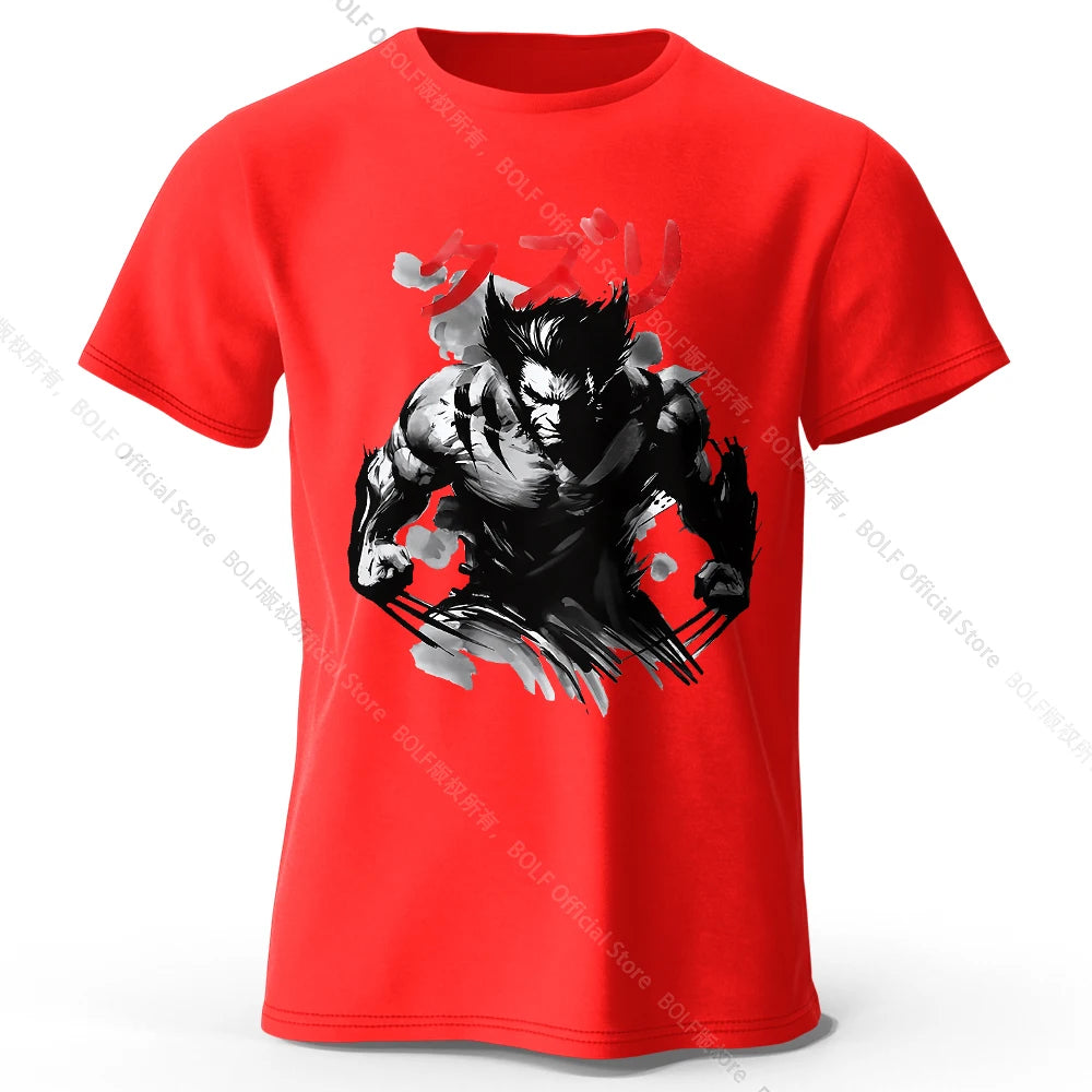 Wolverine Ink Wash Art T-Shirt | Oversized 100% Cotton Tee Graphic Tees - The Eezee Shop