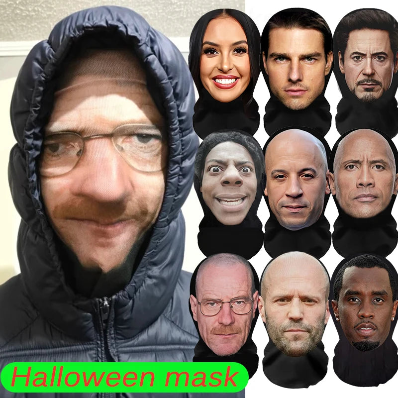 Printed Face Balaclava Mask | Novelty Full Face Halloween Mask Halloween Masks - The Eezee Shop