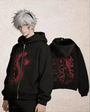 Tokyo Ghoul Y2K Zip Hoodie | Women's Harajuku Streetwear Hoodies & Sweatshirts - The Eezee Shop