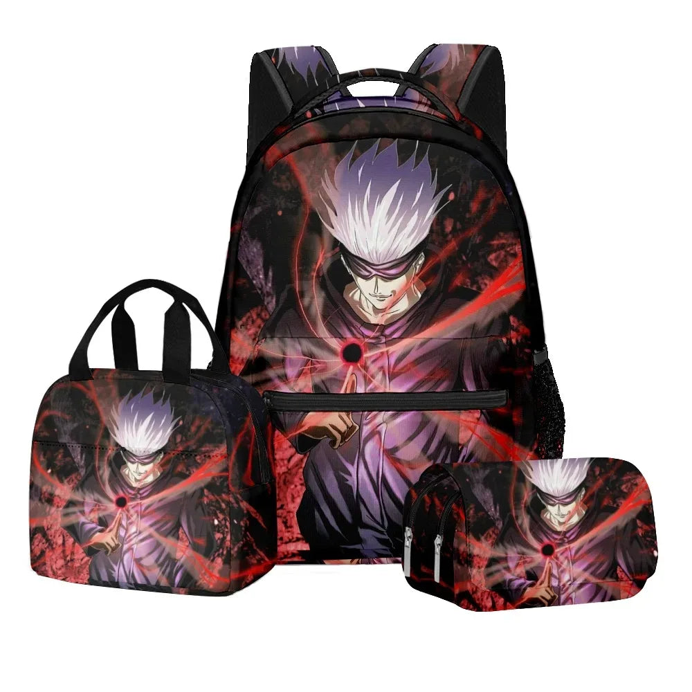 Satoru Gojo 3D Backpack Set | Laptop Bag with Pencil Case Backpacks - The Eezee Shop