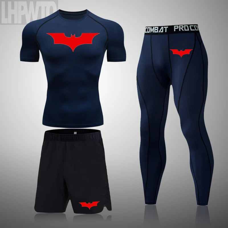 Men's Superhero Compression Set | Quick-Dry Gym Rashguard Suit Gym & Compression Wear - The Eezee Shop