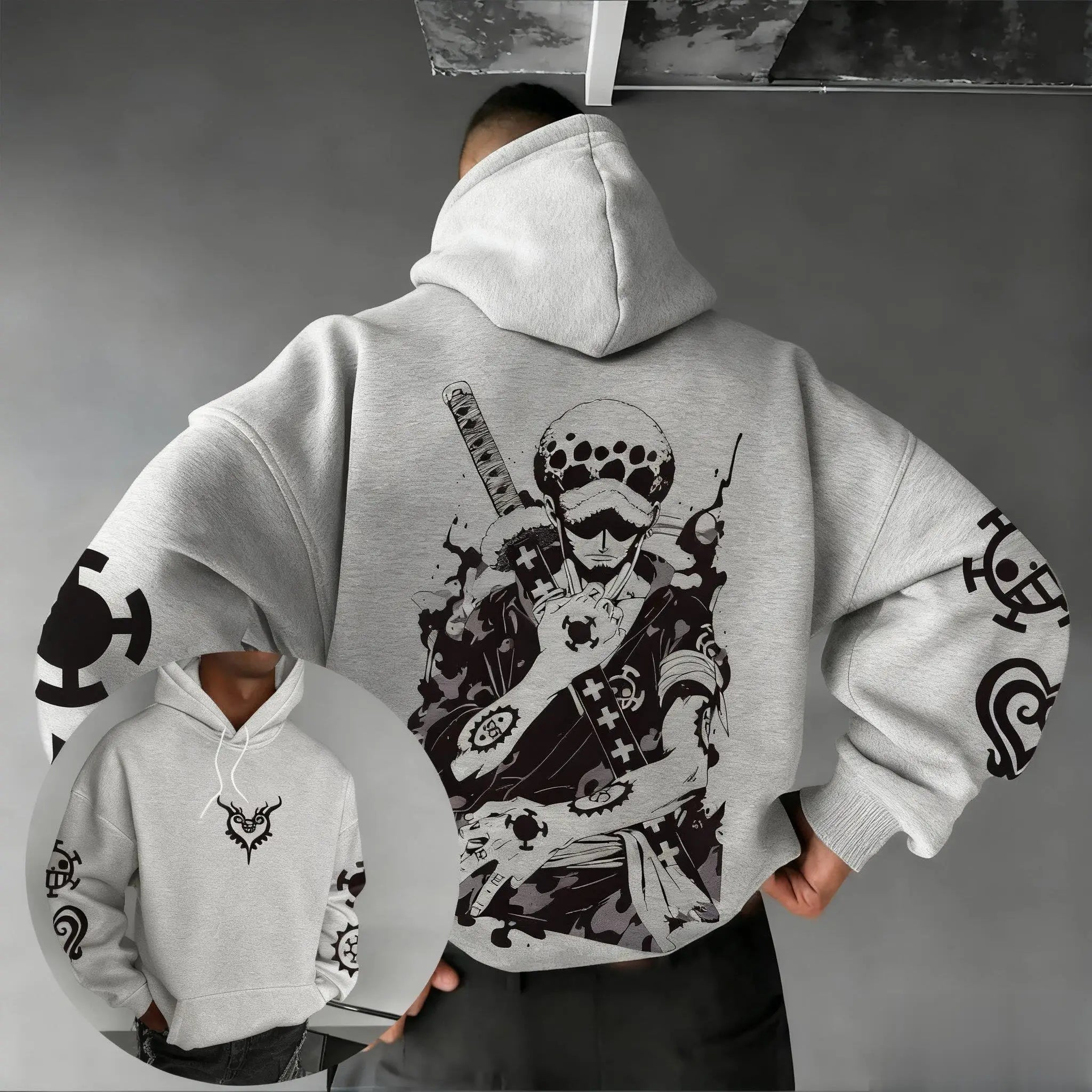 Trafalgar Law Cotton Hoodie | One Piece Graphic Pullover Hoodies & Sweatshirts - The Eezee Shop