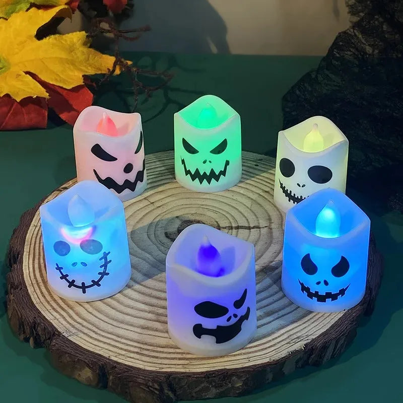 LED Ghost Pumpkin Candle Lights | 6-Pack Halloween Lamps Halloween Lights - The Eezee Shop