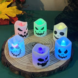 LED Ghost Pumpkin Candle Lights | 6-Pack Halloween Lamps Halloween Lights - The Eezee Shop