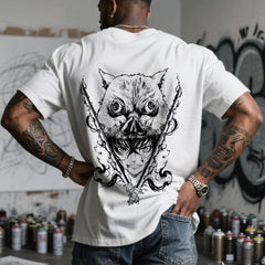Inosuke Hashibira Demon Slayer Graphic Tee Japanese Anime Summer Streetwear for Men