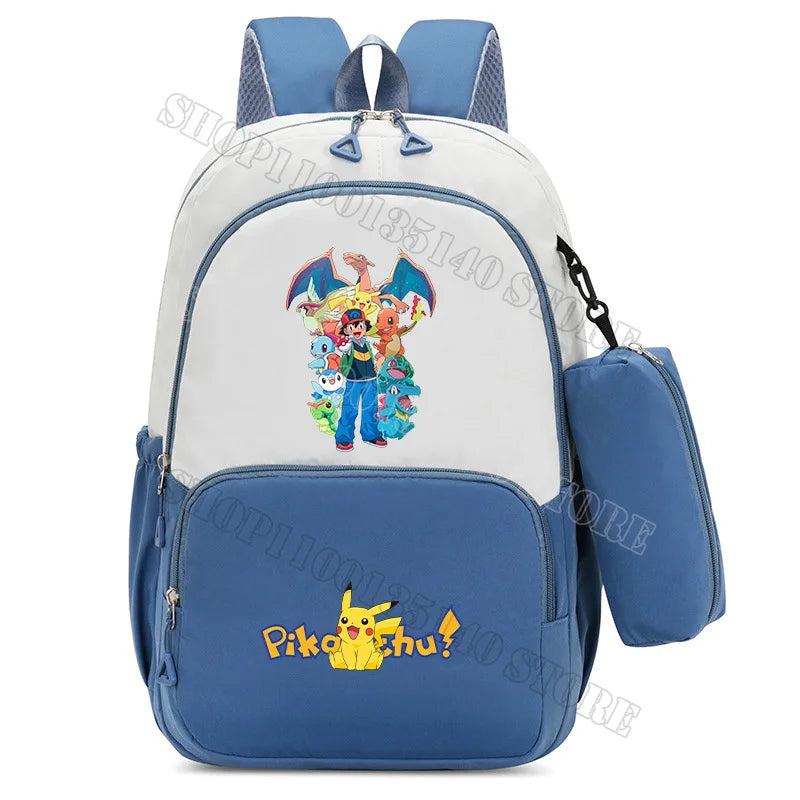 Anime Figure Print Backpack | Large Capacity Bag with Pencil Case Backpacks - The Eezee Shop