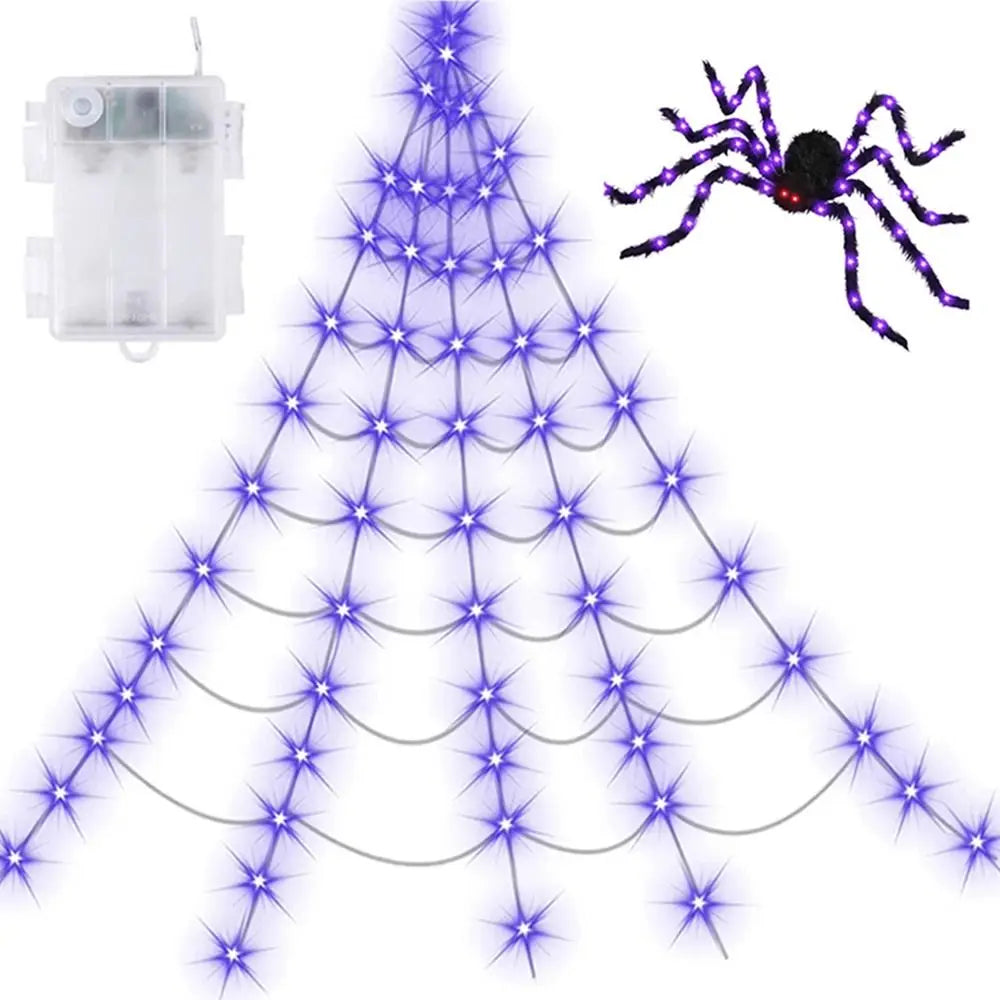 Spider Web LED Lights | 250 LED Waterproof Net with 8 Modes Halloween Lights - The Eezee Shop