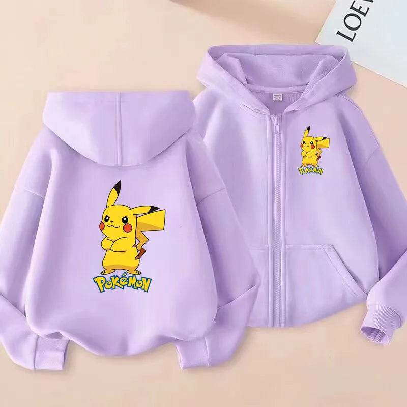 Kids Pikachu Zip-Up Sweatshirt | Pokemon Hooded Jacket 3-12Y Hoodies & Sweatshirts - The Eezee Shop