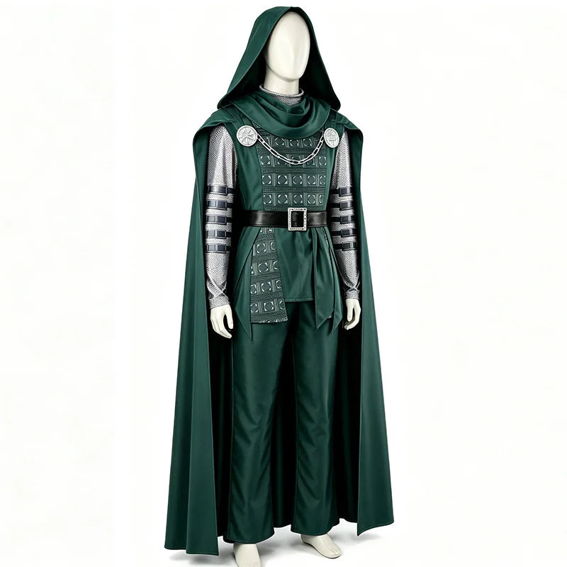 Dr. Doom Costume Jumpsuit with Mask & Green Cape | Full Set Cosplay Costumes - The Eezee Shop