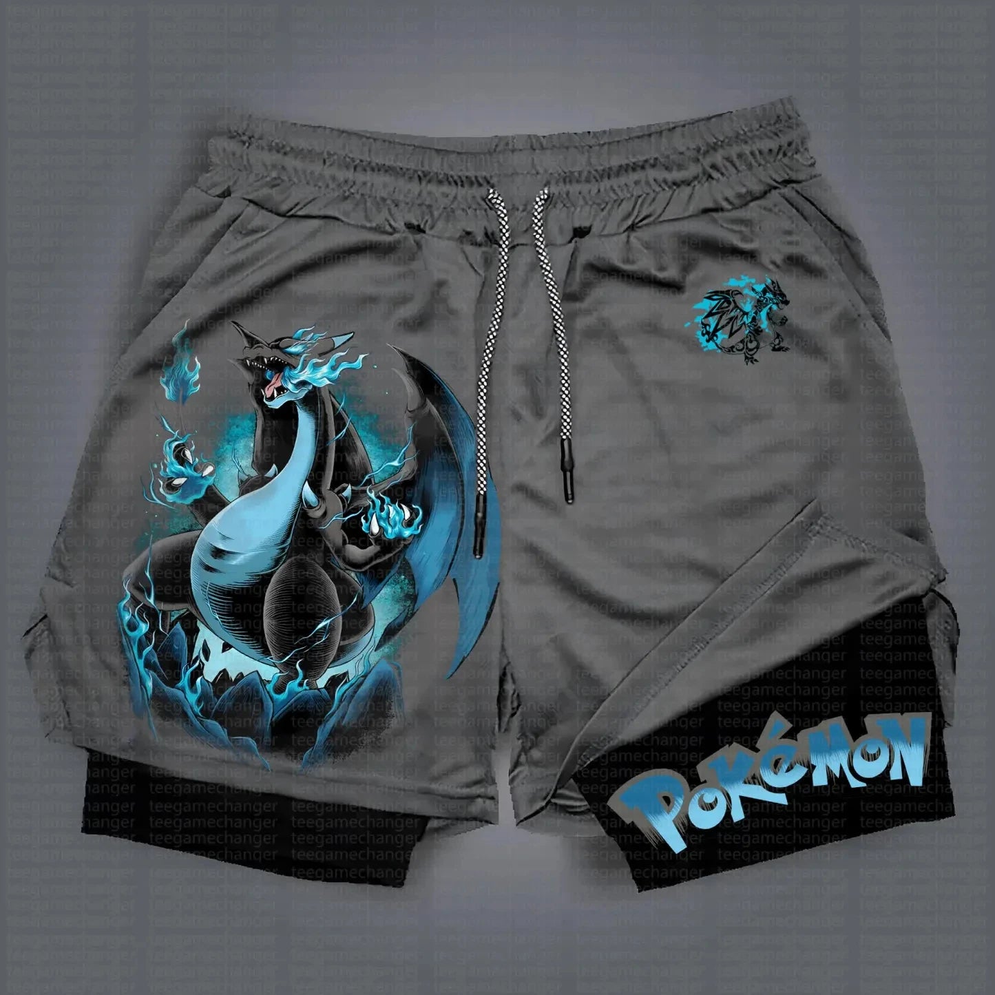 Pokemon 2-in-1 Sport Shorts | Unisex Double-Layer Gym Shorts Shorts - The Eezee Shop