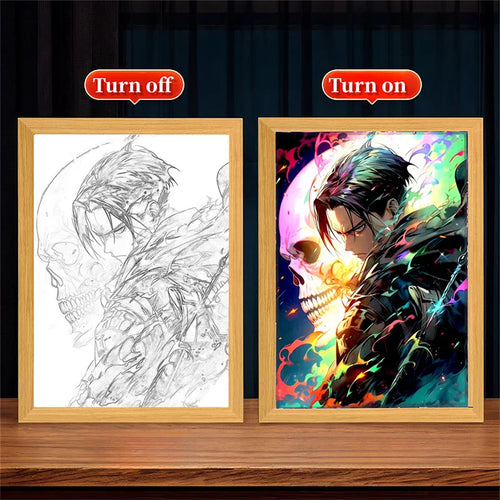 Attack on Titan LED Night Light Painting Frame Anime Wall Decor for Bedroom & Gaming Setup Anime Lamps - The Eezee Shop