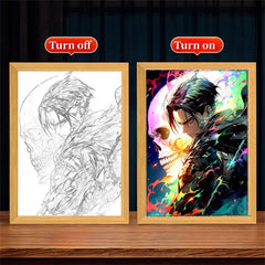 Attack on Titan LED Night Light Painting Frame Anime Wall Decor for Bedroom & Gaming Setup Anime Lamps - The Eezee Shop