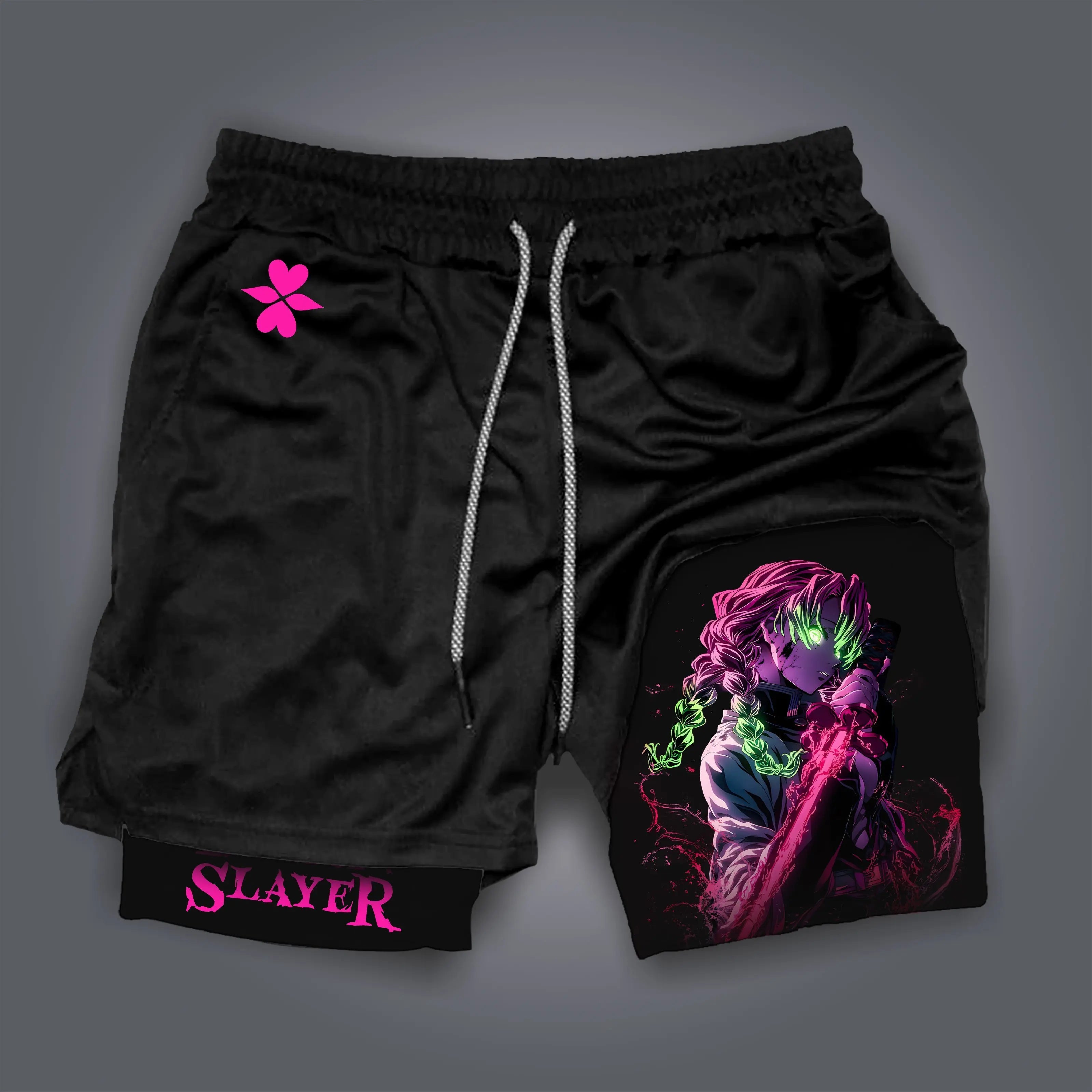 Demon Slayer Double-Layer Gym Shorts | Men's Quick-Dry Shorts Shorts - The Eezee Shop