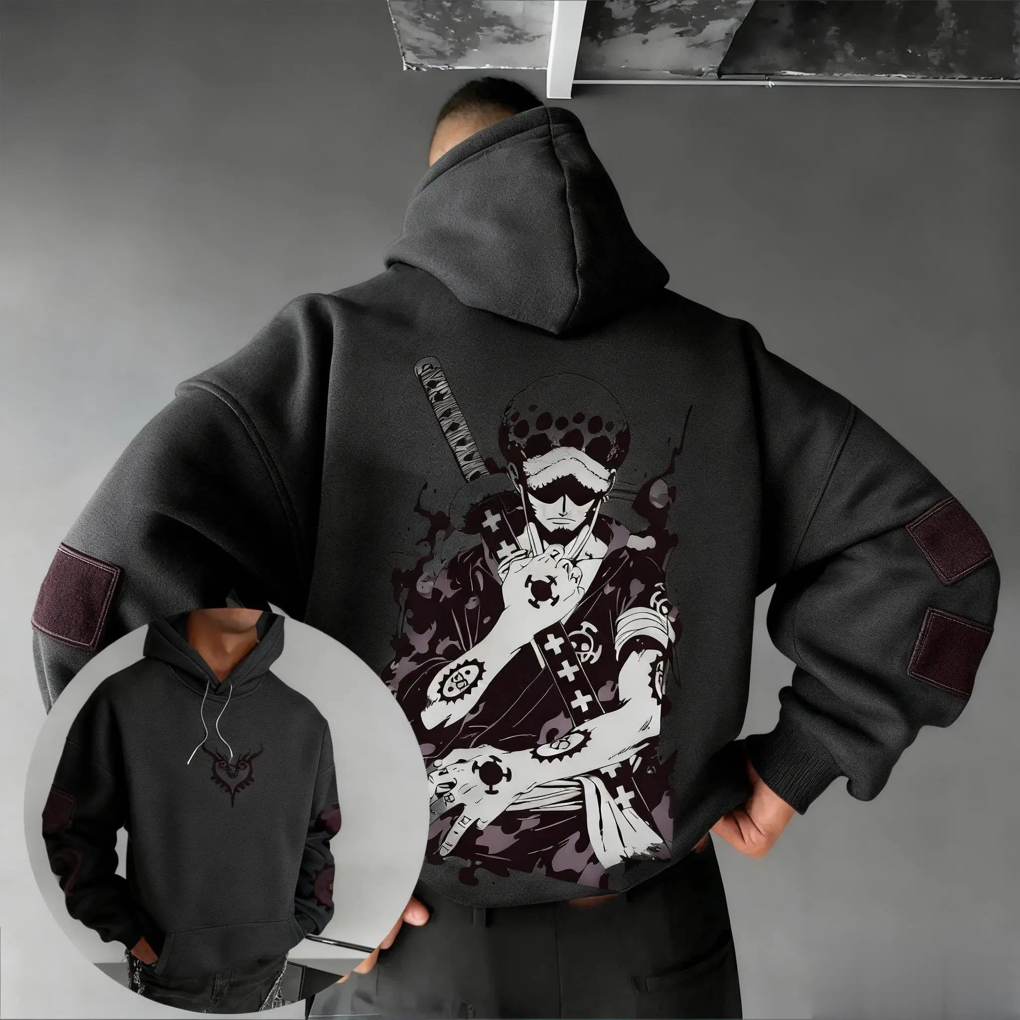 Trafalgar Law Cotton Hoodie | One Piece Graphic Pullover Hoodies & Sweatshirts - The Eezee Shop