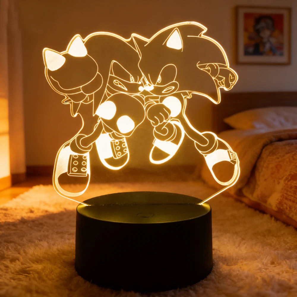 Sonic 3D LED Night Light | Cute Bedroom Table Lamp Lamps & Night Lights - The Eezee Shop