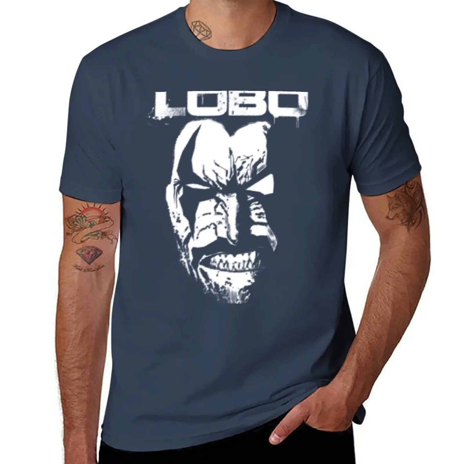 Lobo Graphic T-Shirt | Men's White Summer Comic Tee Graphic Tees - The Eezee Shop