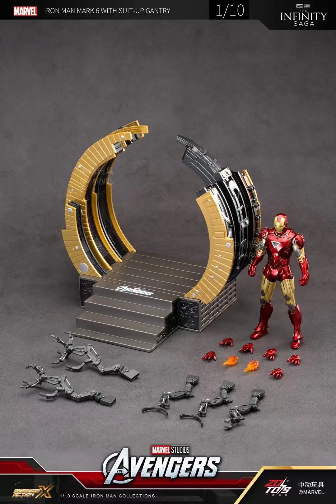 Iron Man MK4 with Suit-Up Gantry | 1/10 Collectible Figure Collectible Figures - The Eezee Shop