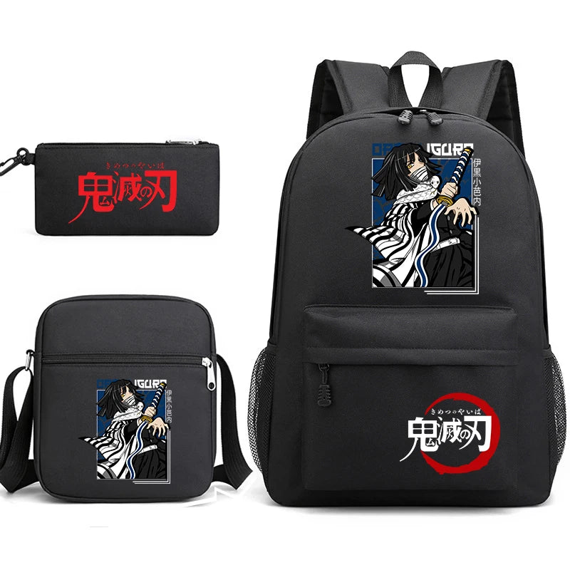 Demon Slayer Backpack 3-Piece Set | Shoulder Bag & Pencil Case Backpacks - The Eezee Shop