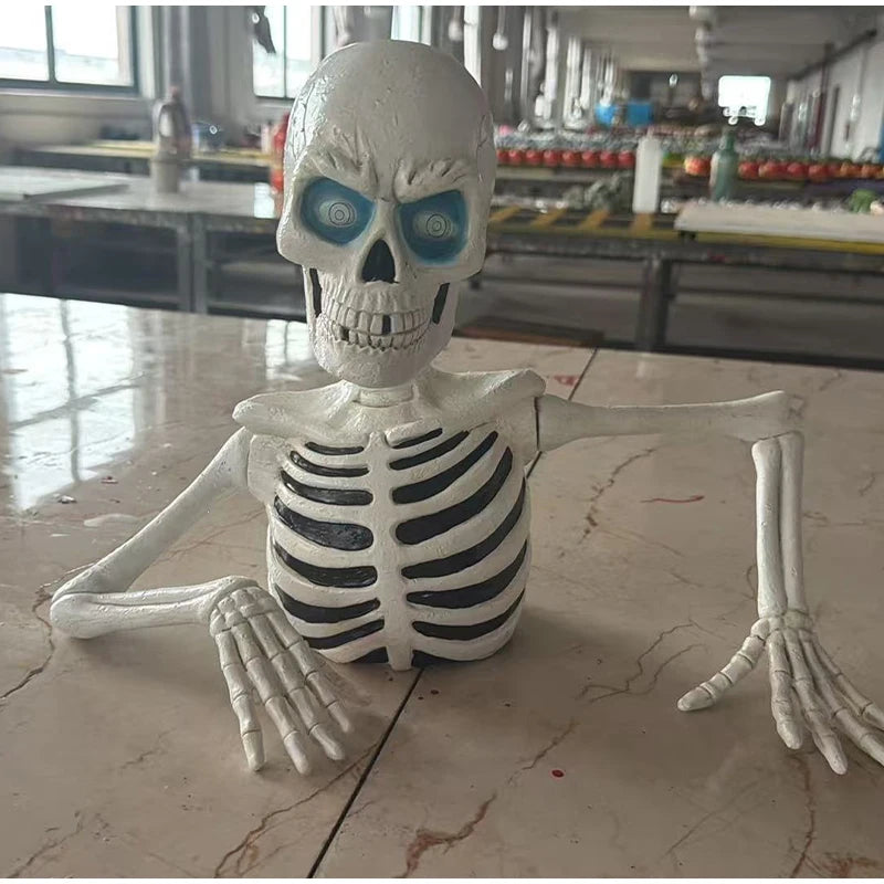 Half-Buried Giant Skull Prop | LED Eyes Poseable Arms Yard Decor Outdoor Halloween Decorations - The Eezee Shop