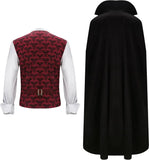 Men's Victorian Vampire Costume | Gothic Shirt & Long Cape Halloween Costumes - The Eezee Shop
