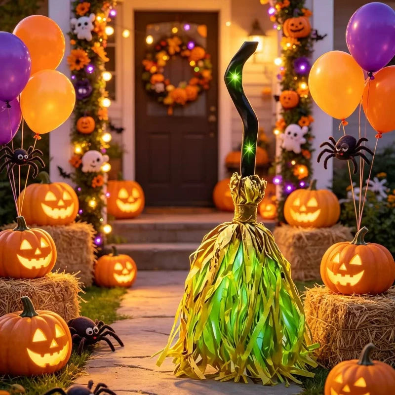 Self-Jumping Glowing Witch Broom | Halloween Party Decoration Halloween Decorations - The Eezee Shop