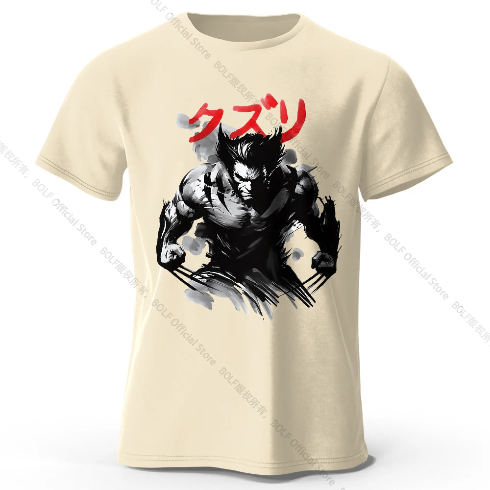Wolverine Ink Wash Art T-Shirt | Oversized 100% Cotton Tee Graphic Tees - The Eezee Shop