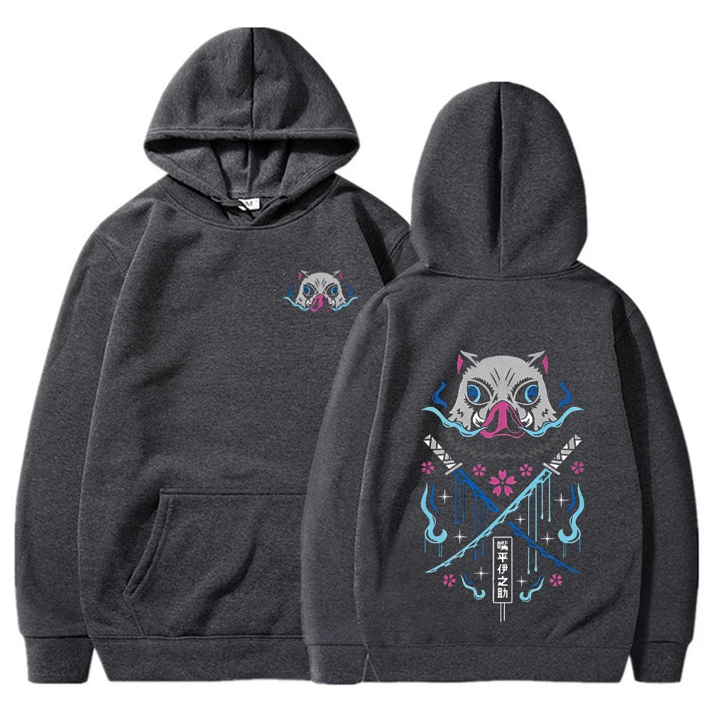 Inosuke Hoodie | Demon Slayer Kawaii Manga Pullover Hoodies & Sweatshirts - The Eezee Shop