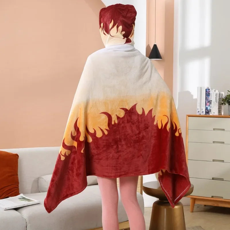 Demon Slayer Wearable Blanket Hoodie | Flannel Cosplay Cloak Throw Blankets - The Eezee Shop