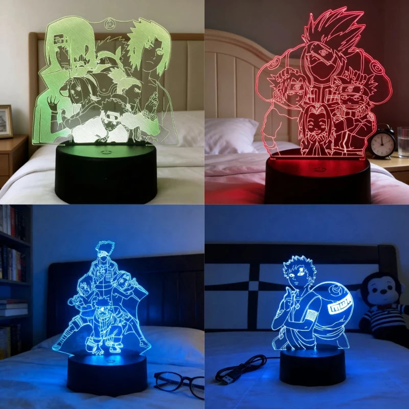 Naruto 3D LED Night Light | Akatsuki Kakashi Itachi Bedroom Lamp Lamps & Night Lights - The Eezee Shop
