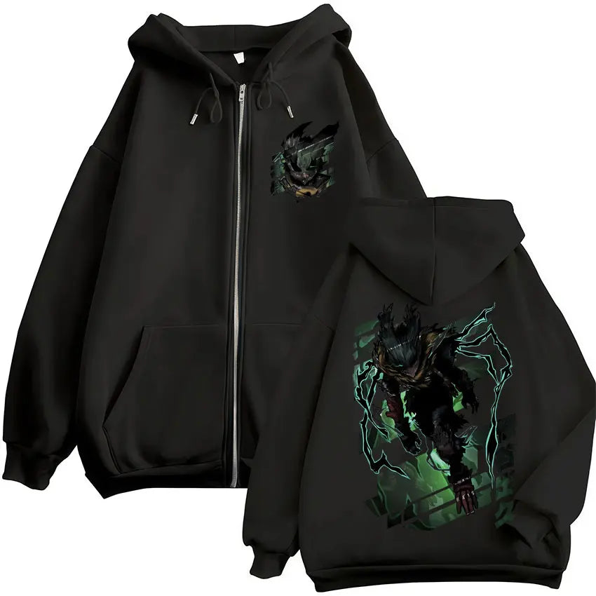 My Hero Academia Zip-Up Hoodie | Vintage Fleece Sweatshirt Hoodies & Sweatshirts - The Eezee Shop